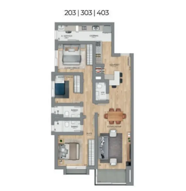 Apartamento com 3 quartos à venda, 100m2 em Centro, Canela - RS - imagem 3 Foto 3 de Apartamento com 3 quartos à venda, 100m2 em Centro, Canela - RS
