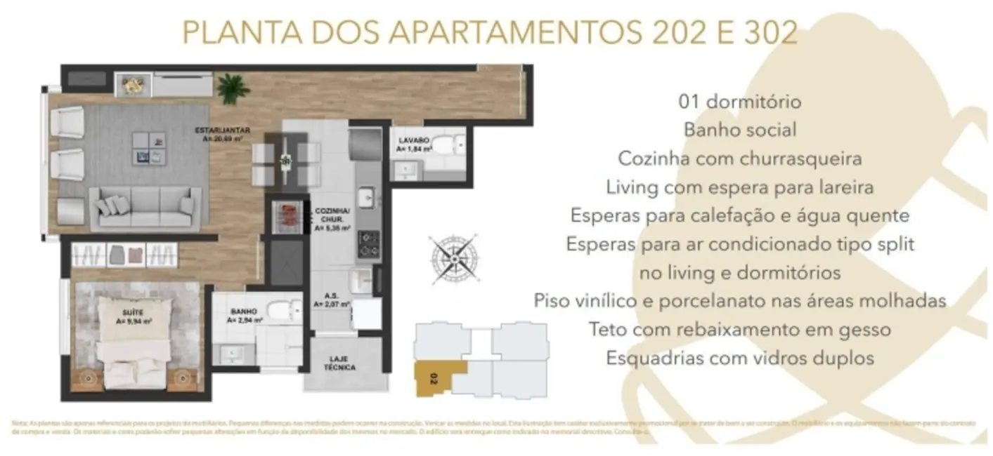 Foto 4 de Apartamento com 1 quarto à venda, 51m2 em Gramado - RS