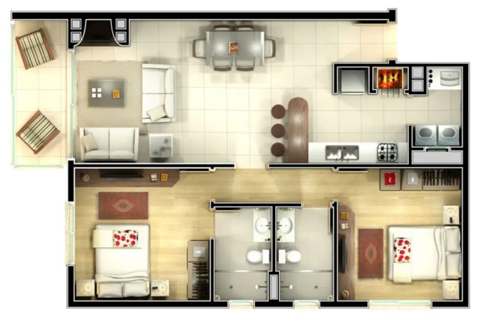 Apartamento com 2 quartos à venda, 83m2 em Gramado - RS - imagem 4 Foto 4 de Apartamento com 2 quartos à venda, 83m2 em Gramado - RS