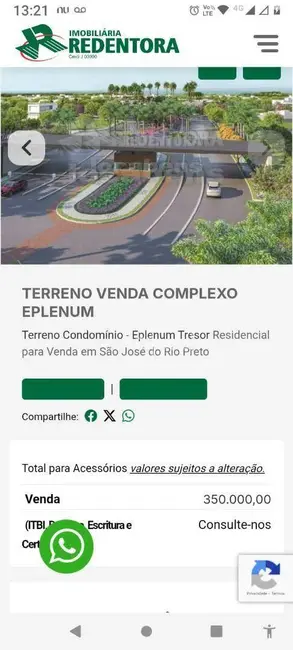 Foto 1 de Terreno / Lote à venda, 247m2 em Sao Jose Do Rio Preto - SP