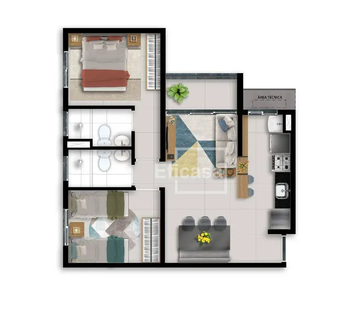 Foto 6 de Apartamento com 2 quartos à venda, 54m2 em Sao Jose Do Rio Preto - SP