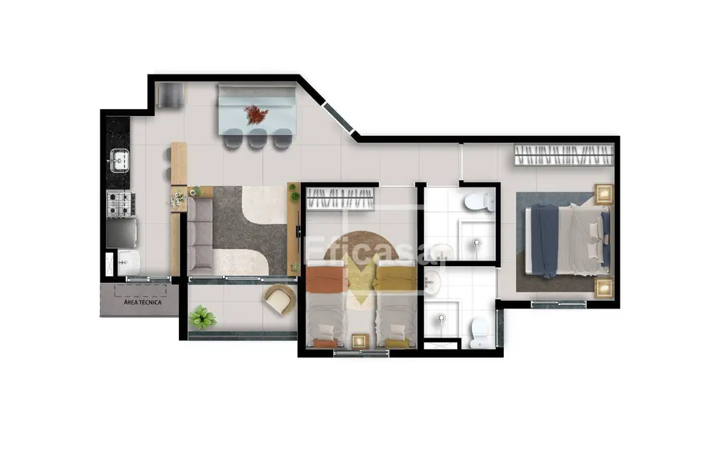 Foto 4 de Apartamento com 2 quartos à venda, 54m2 em Sao Jose Do Rio Preto - SP