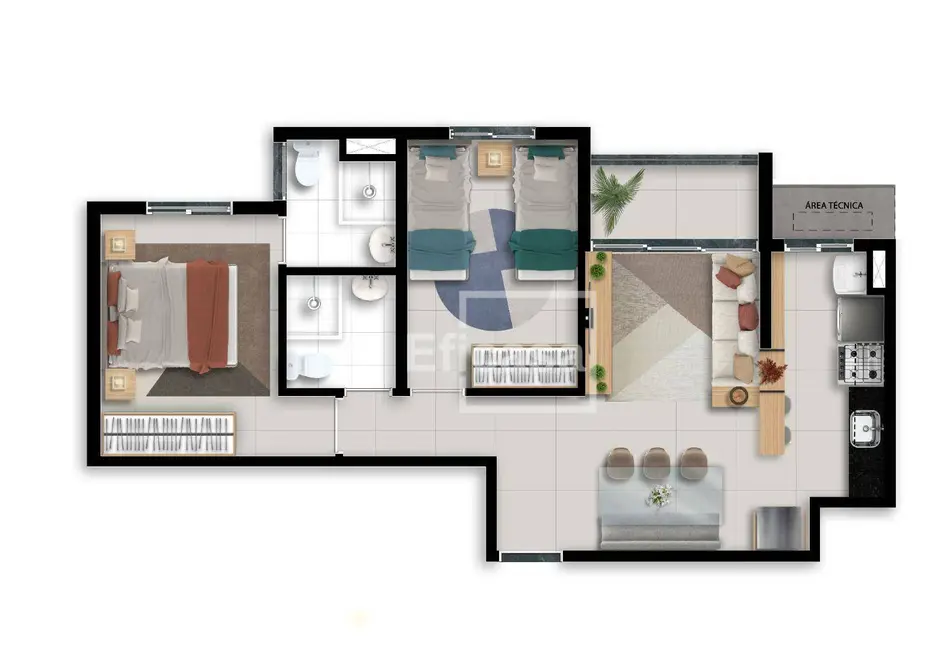 Foto 5 de Apartamento com 2 quartos à venda, 54m2 em Sao Jose Do Rio Preto - SP