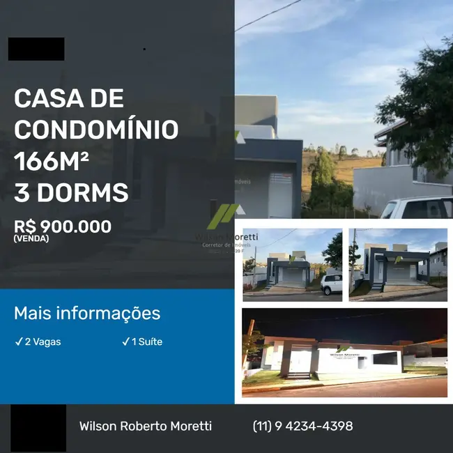 Foto 2 de Casa de Condomínio com 3 quartos à venda, 166m2 em Cabreuva - SP