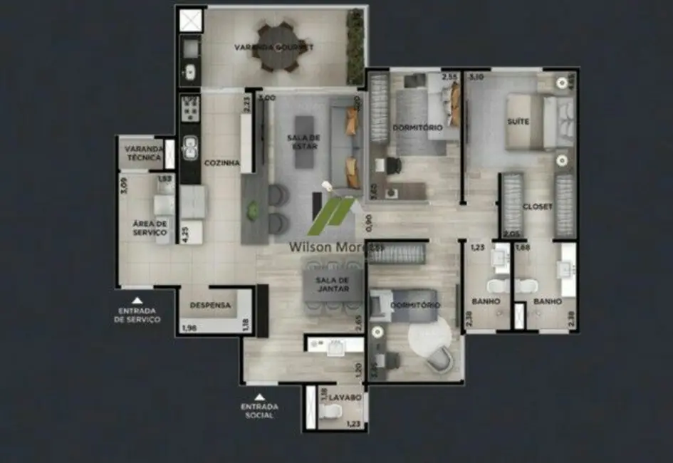 Foto 4 de Apartamento com 3 quartos à venda, 113m2 em Jardim Campos Elísios, Jundiai - SP