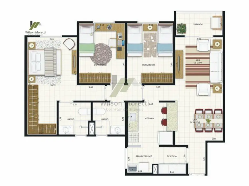 Foto 3 de Cobertura com 3 quartos à venda, 166m2 em Engordadouro, Jundiai - SP