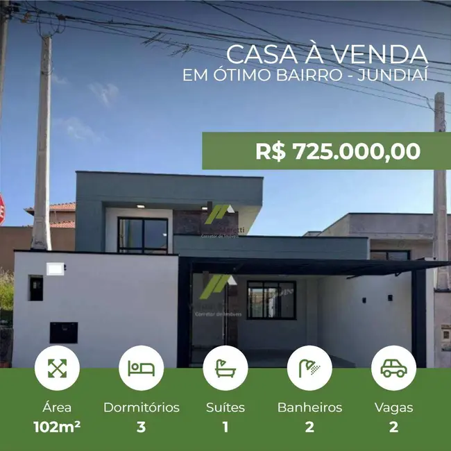 Foto 1 de Casa com 3 quartos à venda, 102m2 em Jardim Marambaia, Jundiai - SP