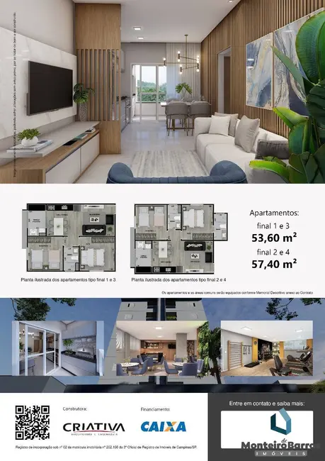 Foto 1 de Apartamento com 2 quartos à venda, 54m2 em Jardim Novo Campos Elíseos, Campinas - SP