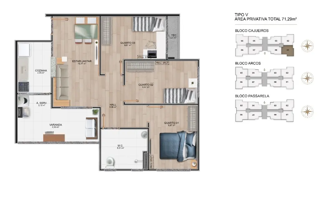 Apartamento com 2 quartos à venda, 58m2 em Farolândia, Aracaju - SE - imagem 5 Foto 5 de Apartamento com 2 quartos à venda, 58m2 em Farolândia, Aracaju - SE