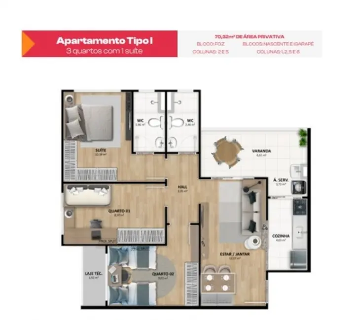 Apartamento com 2 quartos à venda, 58m2 em Farolândia, Aracaju - SE - imagem 5 Foto 5 de Apartamento com 2 quartos à venda, 58m2 em Farolândia, Aracaju - SE