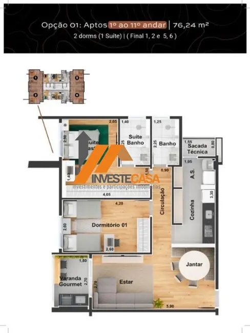 Foto 3 de Apartamento com 3 quartos à venda, 126m2 em Além Ponte, Sorocaba - SP
