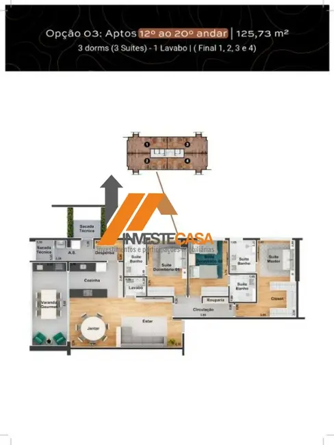 Foto 7 de Apartamento com 3 quartos à venda, 126m2 em Além Ponte, Sorocaba - SP