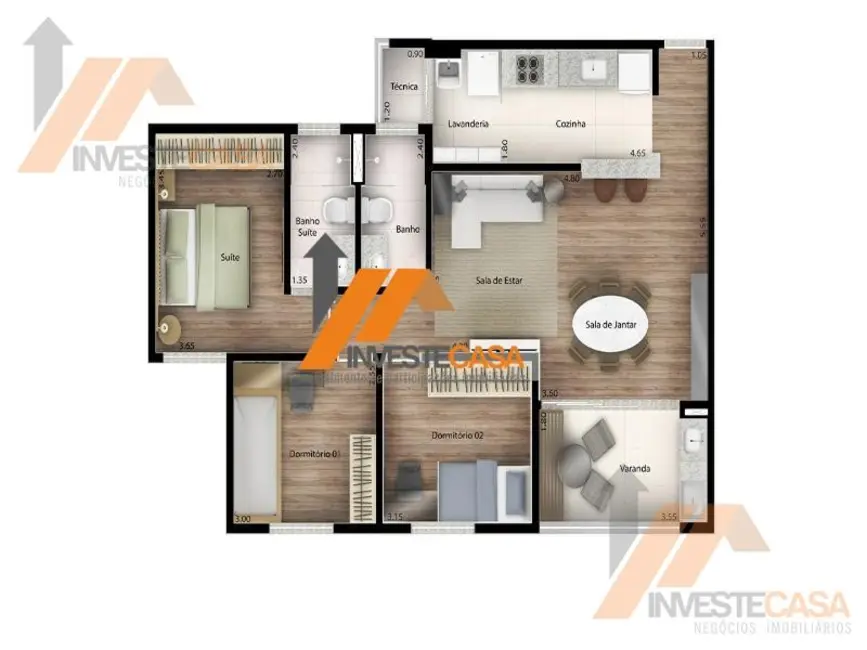 Foto 3 de Apartamento com 2 quartos à venda, 62m2 em Jardim Piratininga, Sorocaba - SP
