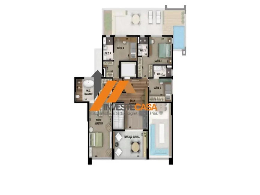 Apartamento com 3 quartos à venda, 215m2 em Parque Campolim, Sorocaba - SP - imagem 7 Foto 7 de Apartamento com 3 quartos à venda, 215m2 em Parque Campolim, Sorocaba - SP