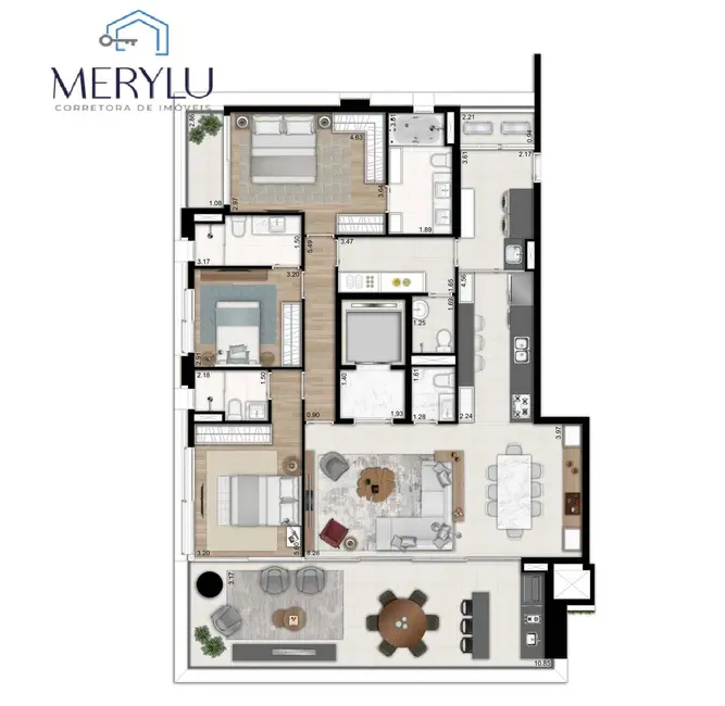 Foto 4 de Apartamento com 3 quartos à venda, 186m2 em Moema, São Paulo - SP