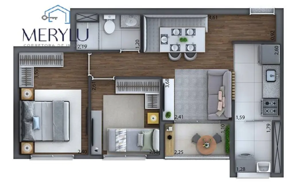 Foto 2 de Apartamento com 2 quartos à venda, 46m2 em Jardim Marajoara, São Paulo - SP