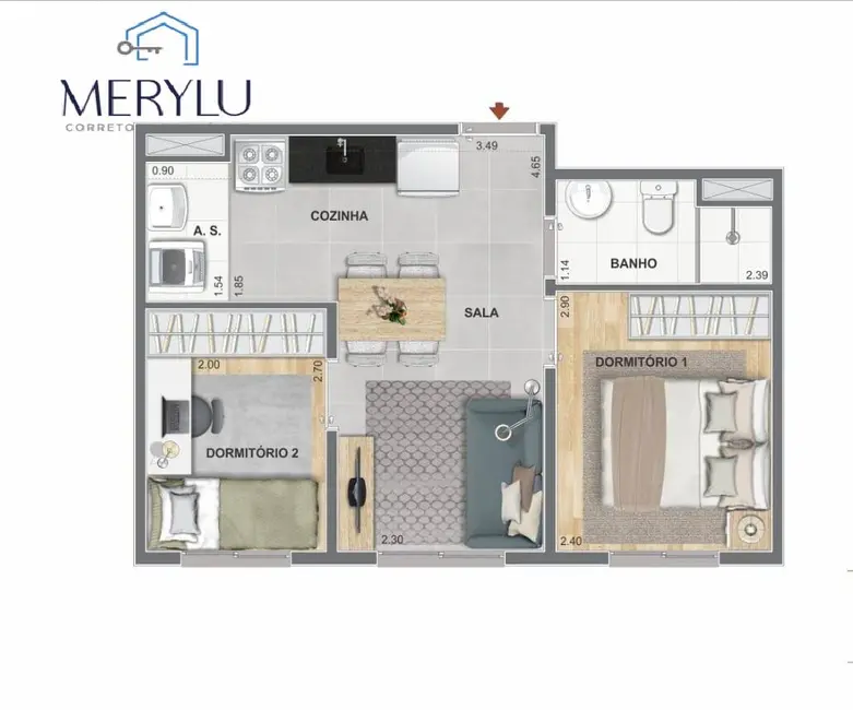 Foto 2 de Apartamento com 2 quartos à venda, 34m2 em Mooca, São Paulo - SP