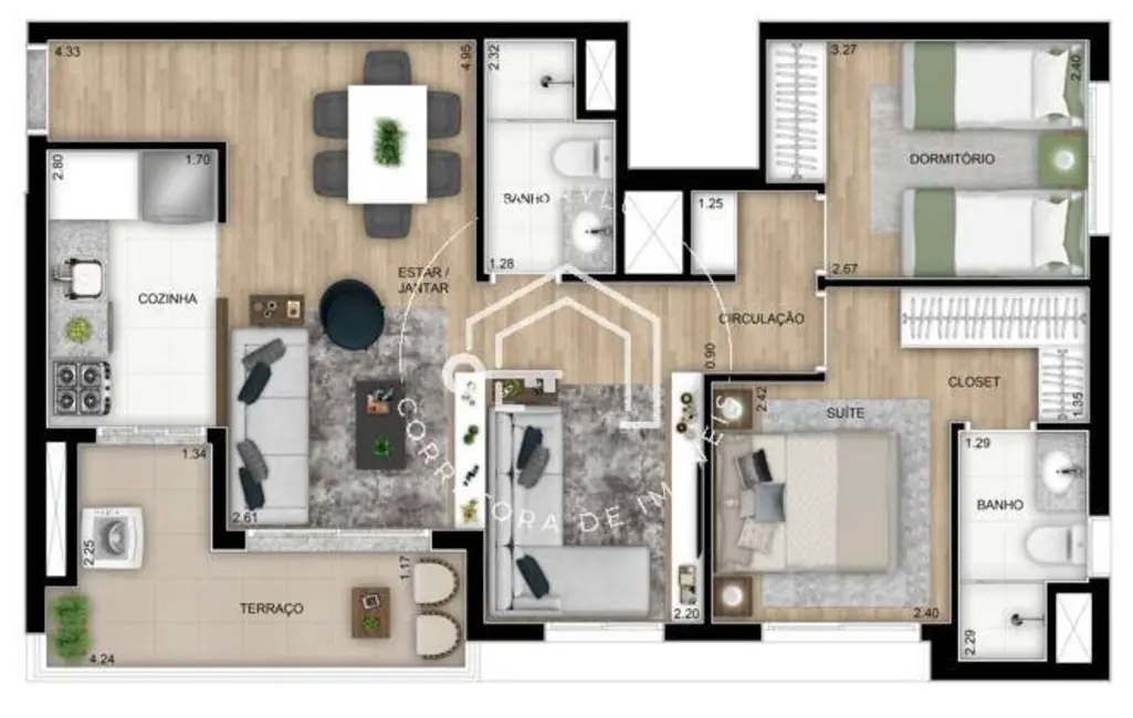 Apartamento com 3 quartos à venda, 67m2 em Lapa, São Paulo - SP - imagem 2 Foto 2 de Apartamento com 3 quartos à venda, 67m2 em Lapa, São Paulo - SP
