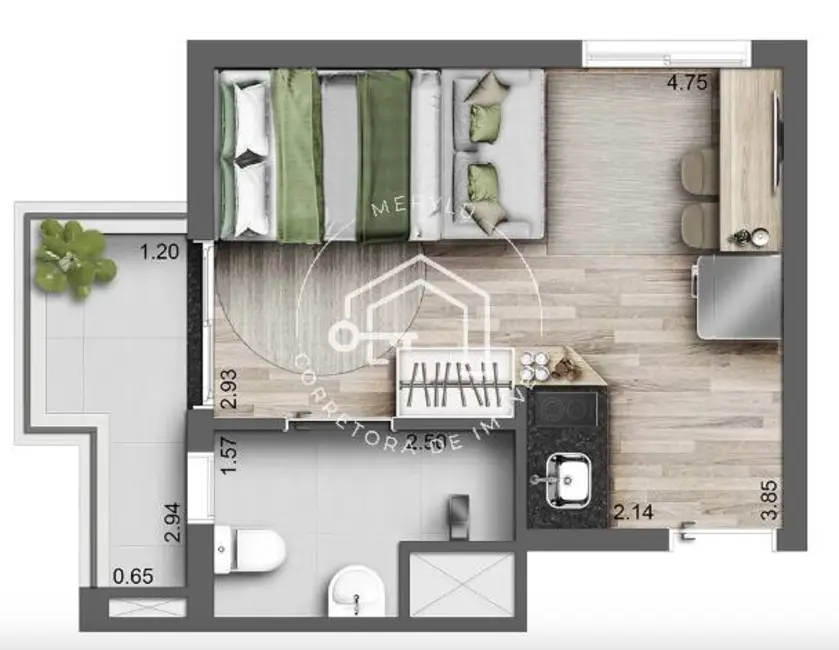 Apartamento com 1 quarto à venda, 26m2 em Moema, São Paulo - SP - imagem 2 Foto 2 de Apartamento com 1 quarto à venda, 26m2 em Moema, São Paulo - SP