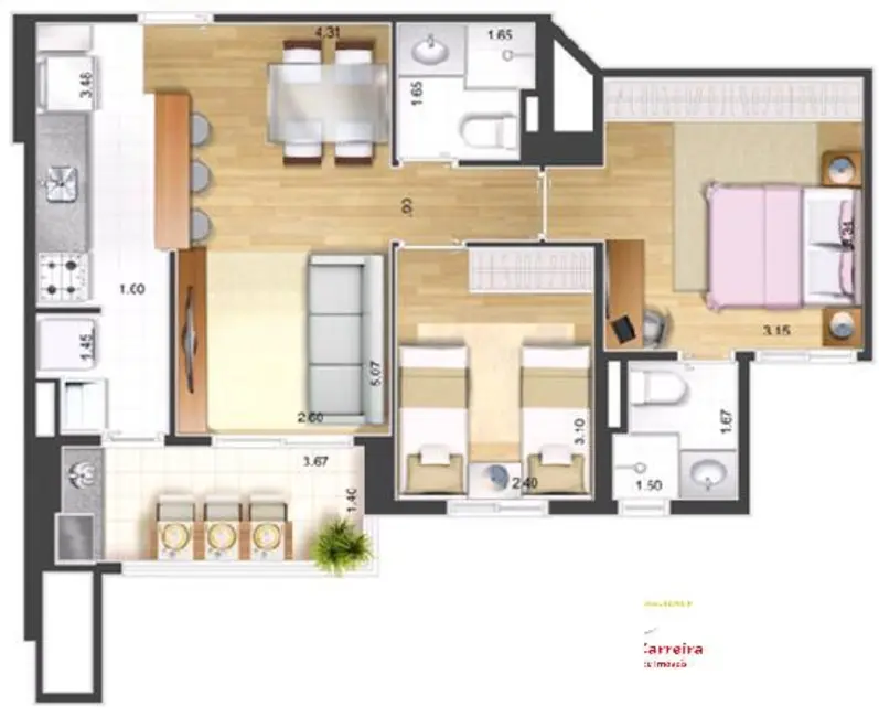 Foto 5 de Apartamento com 2 quartos à venda, 72m2 em Campestre, Santo Andre - SP