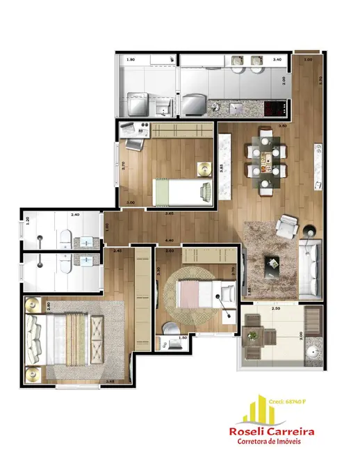 Foto 2 de Apartamento com 3 quartos à venda, 85m2 em Barcelona, Sao Caetano Do Sul - SP