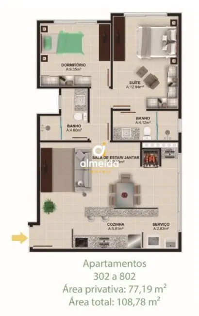 Foto 2 de Apartamento com 2 quartos à venda, 77m2 em Patronato, Santa Maria - RS