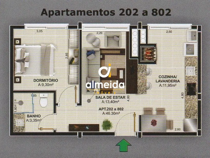 Foto 2 de Apartamento com 1 quarto à venda, 46m2 em Nossa Senhora de Fátima, Santa Maria - RS