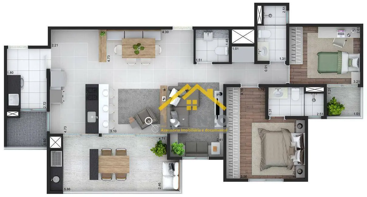 Foto 1 de Apartamento com 3 quartos à venda, 103m2 em Vila Assunção, Santo Andre - SP