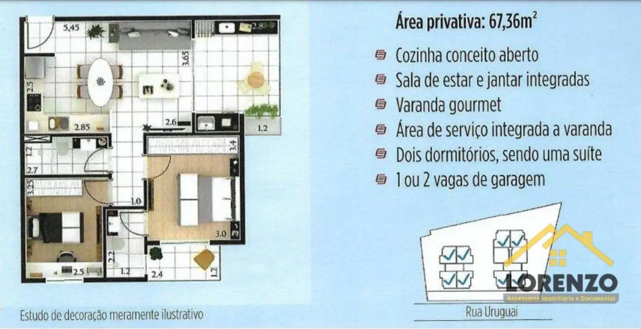 Foto 2 de Apartamento com 2 quartos à venda, 67m2 em Parque das Nações, Santo Andre - SP