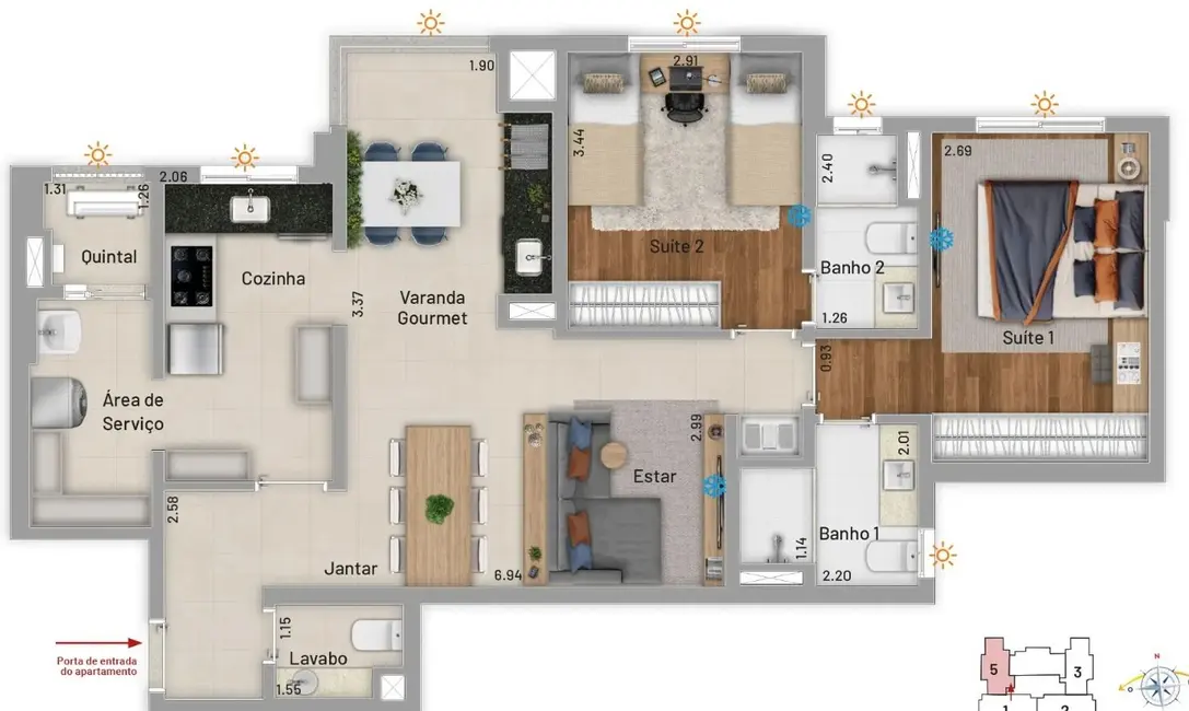 Foto 4 de Apartamento com 2 quartos à venda, 88m2 em Santa Paula, Sao Caetano Do Sul - SP