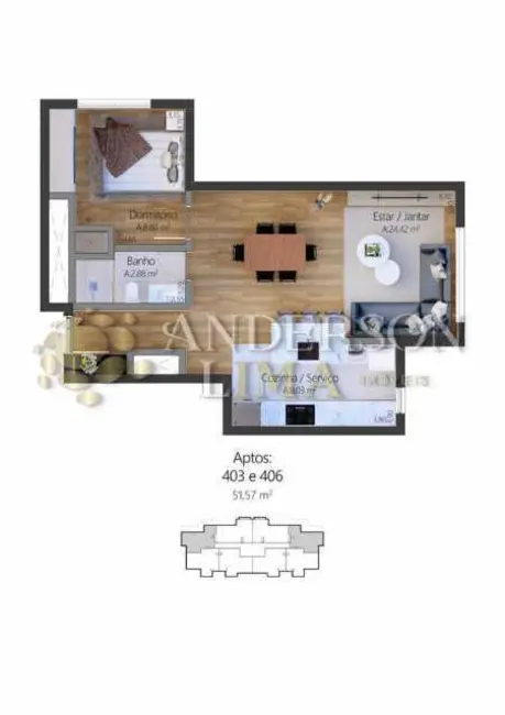 Apartamento com 2 quartos à venda, 68m2 em Gramado - RS - imagem 7 Foto 7 de Apartamento com 2 quartos à venda, 68m2 em Gramado - RS