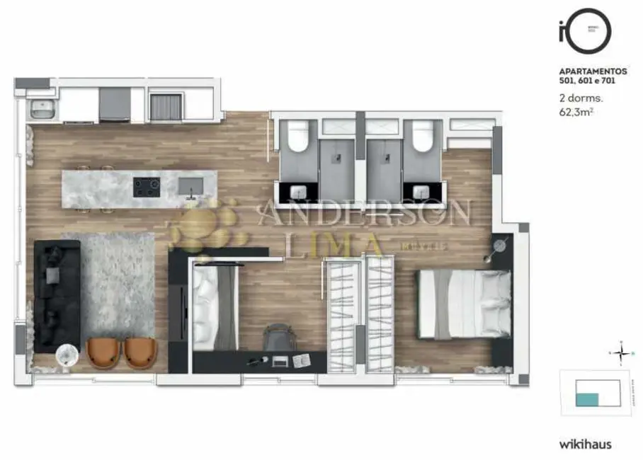 Foto 8 de Apartamento com 2 quartos à venda, 62m2 em Porto Alegre - RS