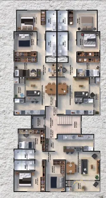 Foto 4 de Apartamento com 3 quartos à venda, 77m2 em Palhoca - SC