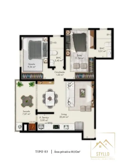 Foto 7 de Apartamento com 2 quartos à venda, 73m2 em Pagani, Palhoca - SC