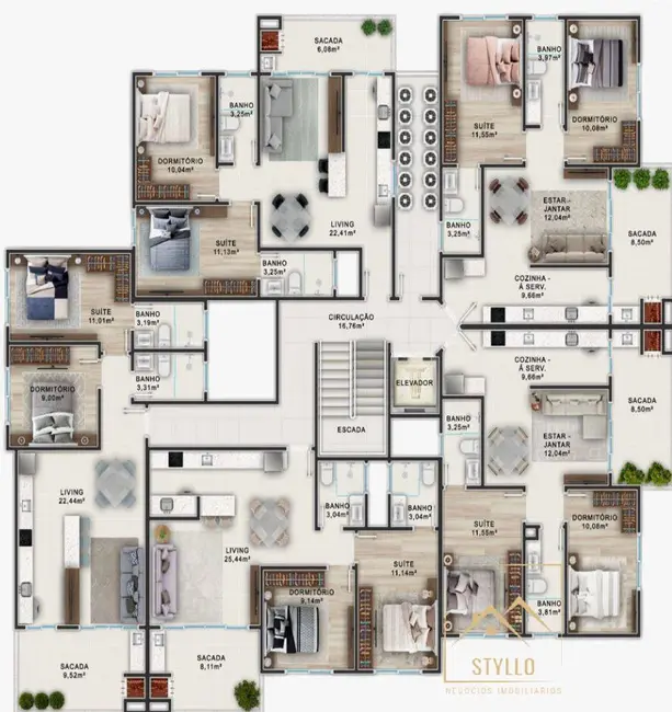 Foto 4 de Apartamento com 2 quartos à venda, 70m2 em Palhoca - SC
