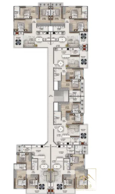 Foto 3 de Apartamento com 3 quartos à venda, 80m2 em Palhoca - SC