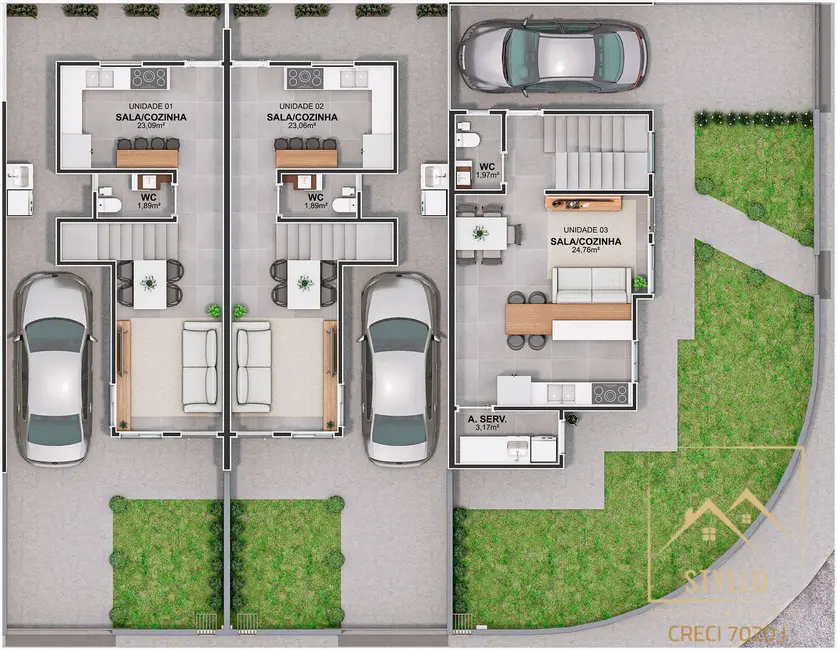 Foto 9 de Sobrado com 3 quartos à venda, 110m2 em Sertão do Maruim, Sao Jose - SC