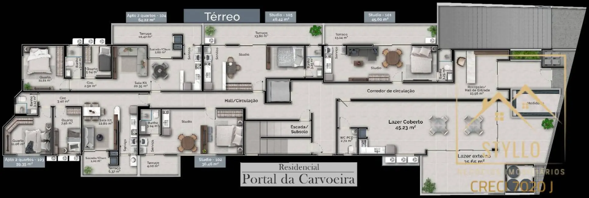Foto 3 de Apartamento com 2 quartos à venda, 59m2 em Carvoeira, Florianopolis - SC