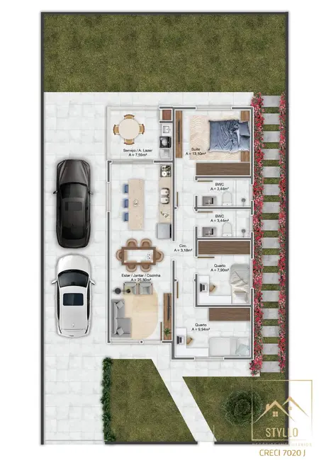 Foto 8 de Casa com 3 quartos à venda, 100m2 em Forquilhas, Sao Jose - SC