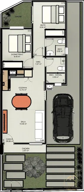 Foto 6 de Casa com 2 quartos à venda, 59m2 em Forquilhas, Sao Jose - SC