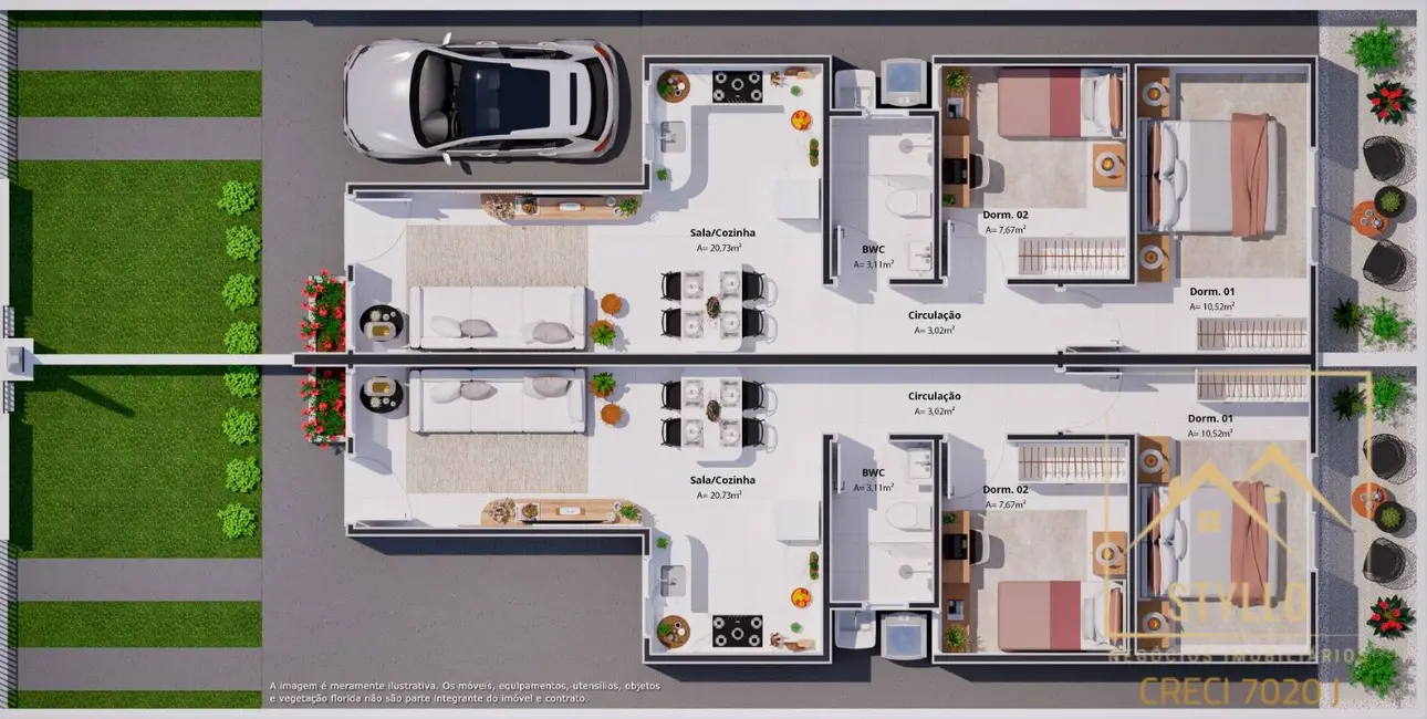 Foto 4 de Casa com 2 quartos à venda, 84m2 em Forquilhas, Sao Jose - SC