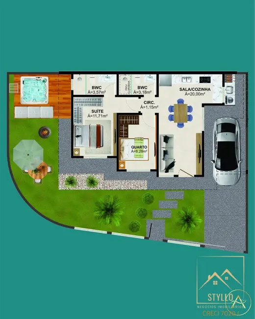 Foto 3 de Casa com 2 quartos à venda, 61m2 em Forquilhas, Sao Jose - SC