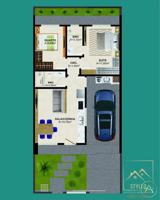 Foto 2 de Casa com 2 quartos à venda, 65m2 em Forquilhas, Sao Jose - SC