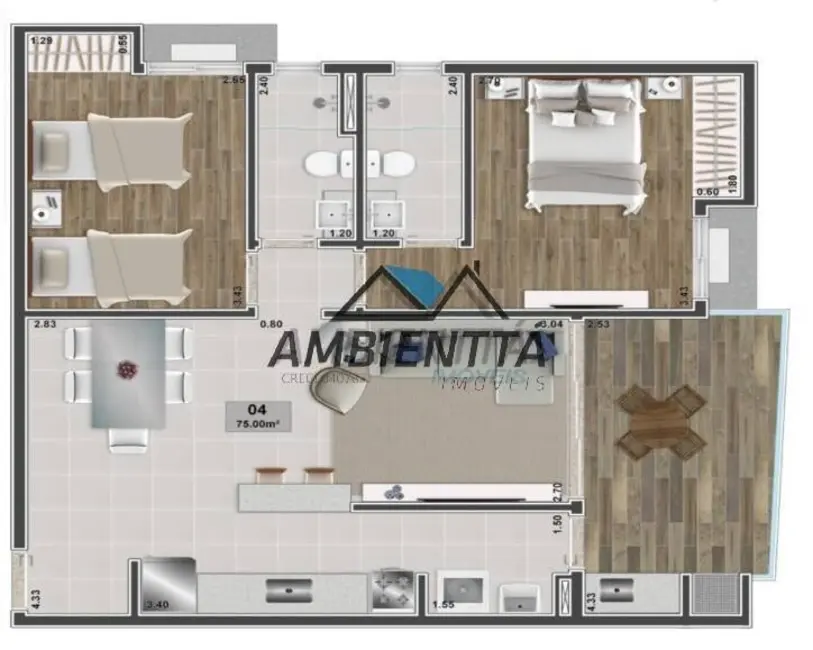 Foto 7 de Apartamento com 2 quartos à venda, 74m2 em Sumaré, Caraguatatuba - SP