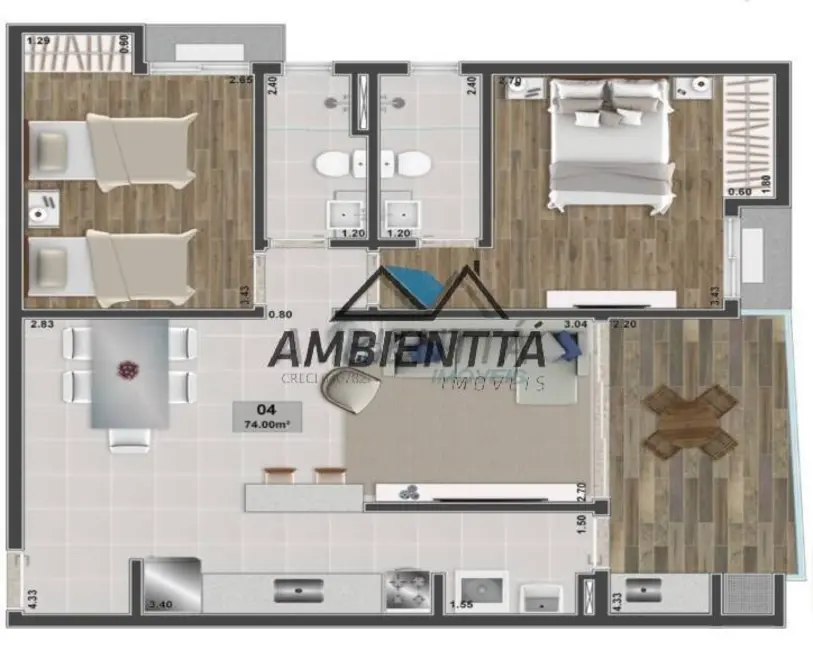 Foto 9 de Apartamento com 2 quartos à venda, 74m2 em Sumaré, Caraguatatuba - SP