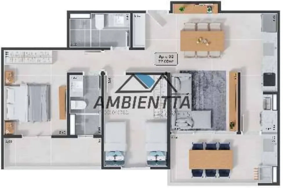 Foto 8 de Apartamento com 2 quartos à venda, 77m2 em Martim de Sá, Caraguatatuba - SP