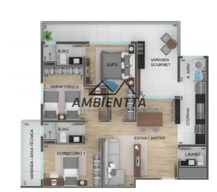 Foto 6 de Apartamento com 3 quartos à venda, 122m2 em Massaguaçu, Caraguatatuba - SP