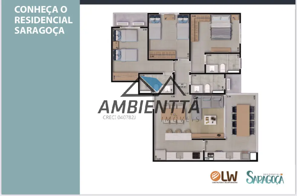 Foto 9 de Apartamento com 3 quartos à venda, 94m2 em Sumaré, Caraguatatuba - SP