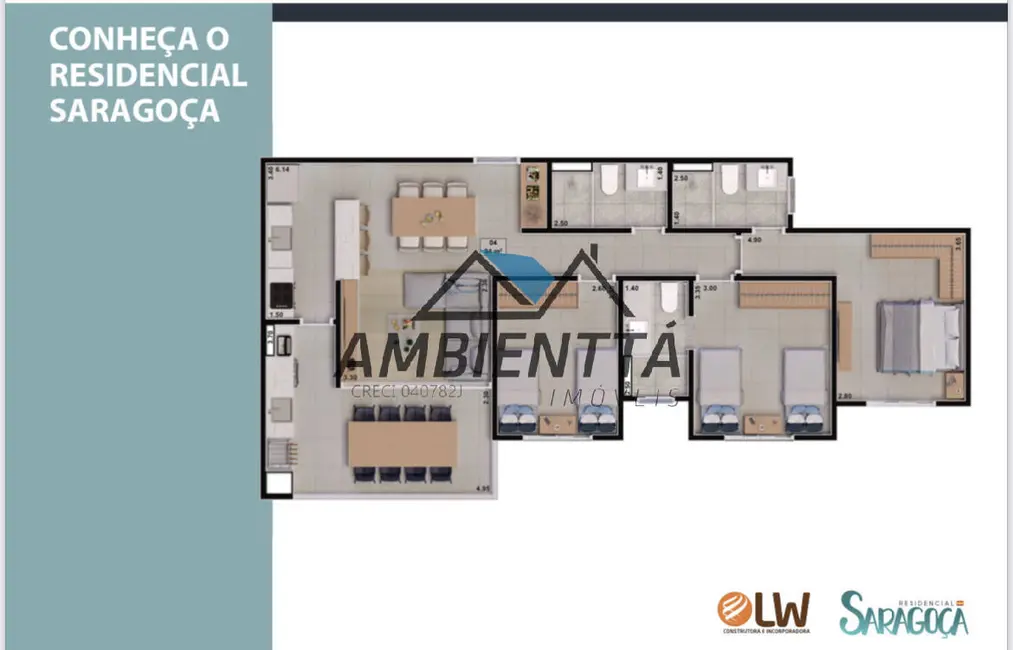 Foto 5 de Apartamento com 3 quartos à venda, 94m2 em Sumaré, Caraguatatuba - SP