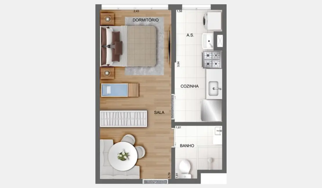 Foto 2 de Kitnet com 1 quarto à venda, 26m2 em Brás, São Paulo - SP